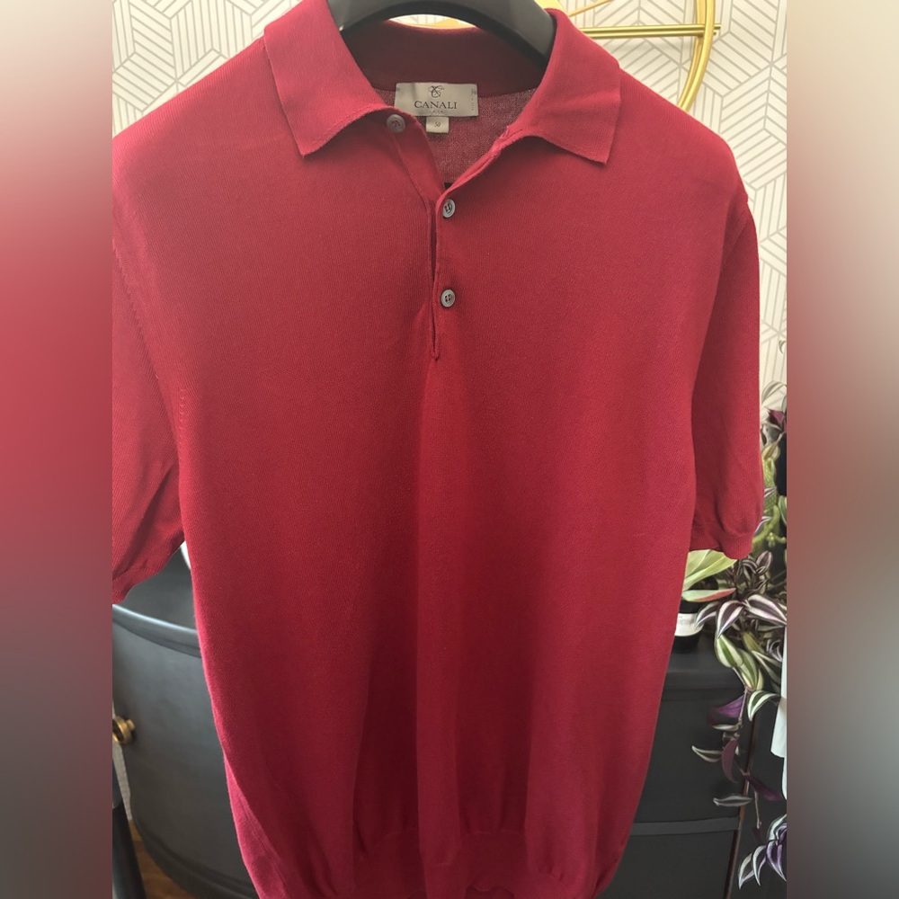 Canali Rich Red Men's Polo Shirt